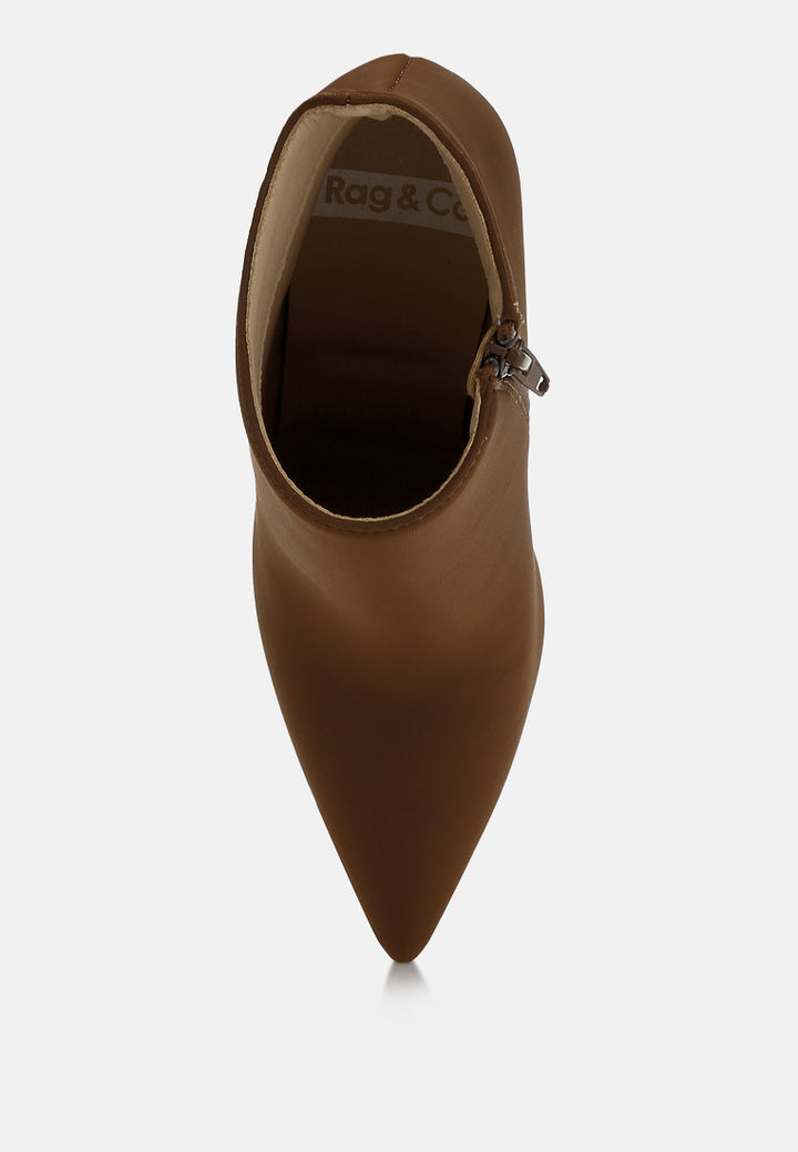 pleather concave cut ankle boots by ruw#color_brown