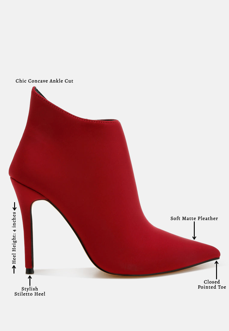 pleather concave cut ankle boots by ruw#color_burgundy