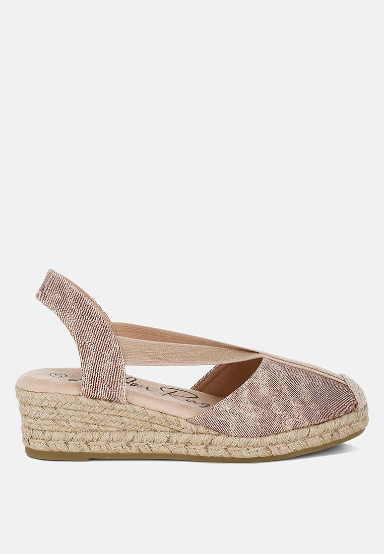 metallic woven espadrille wedges by ruw#color_blush