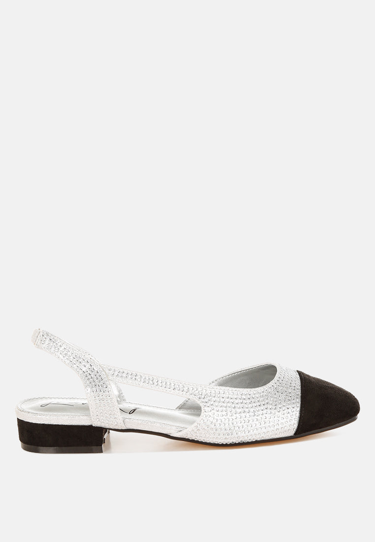 rhinestone-studded glitter flats by ruw#color_silver