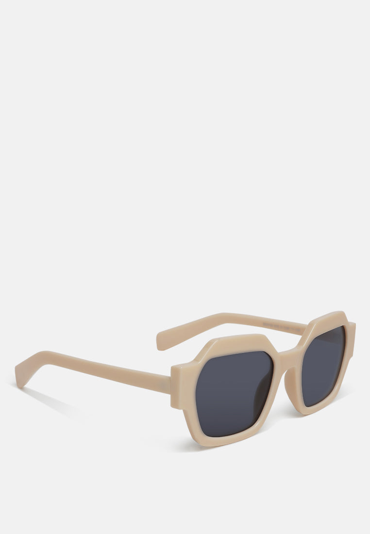 bevel frame square sunglasses by ruw#color_cream