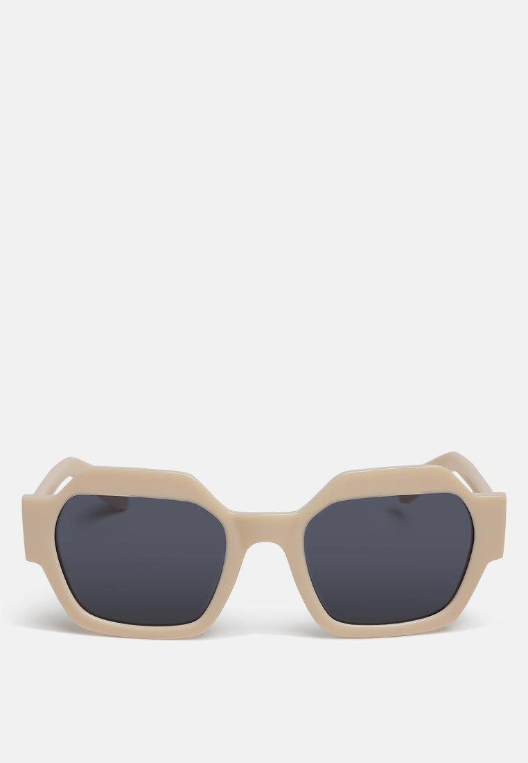 bevel frame square sunglasses by ruw#color_cream