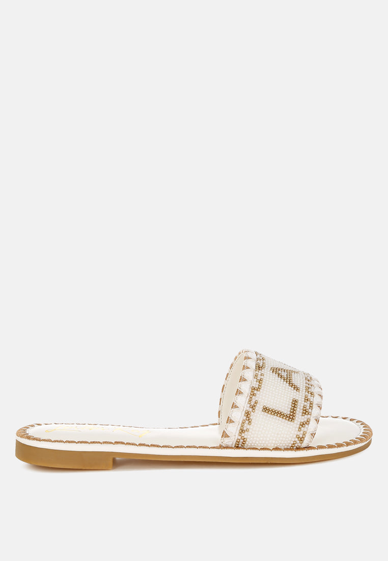 hot hub beaded lake como flat slip ons#color_beige