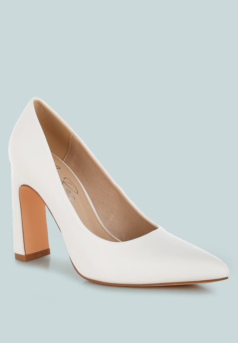 faux leather pumps by ruw#color_white