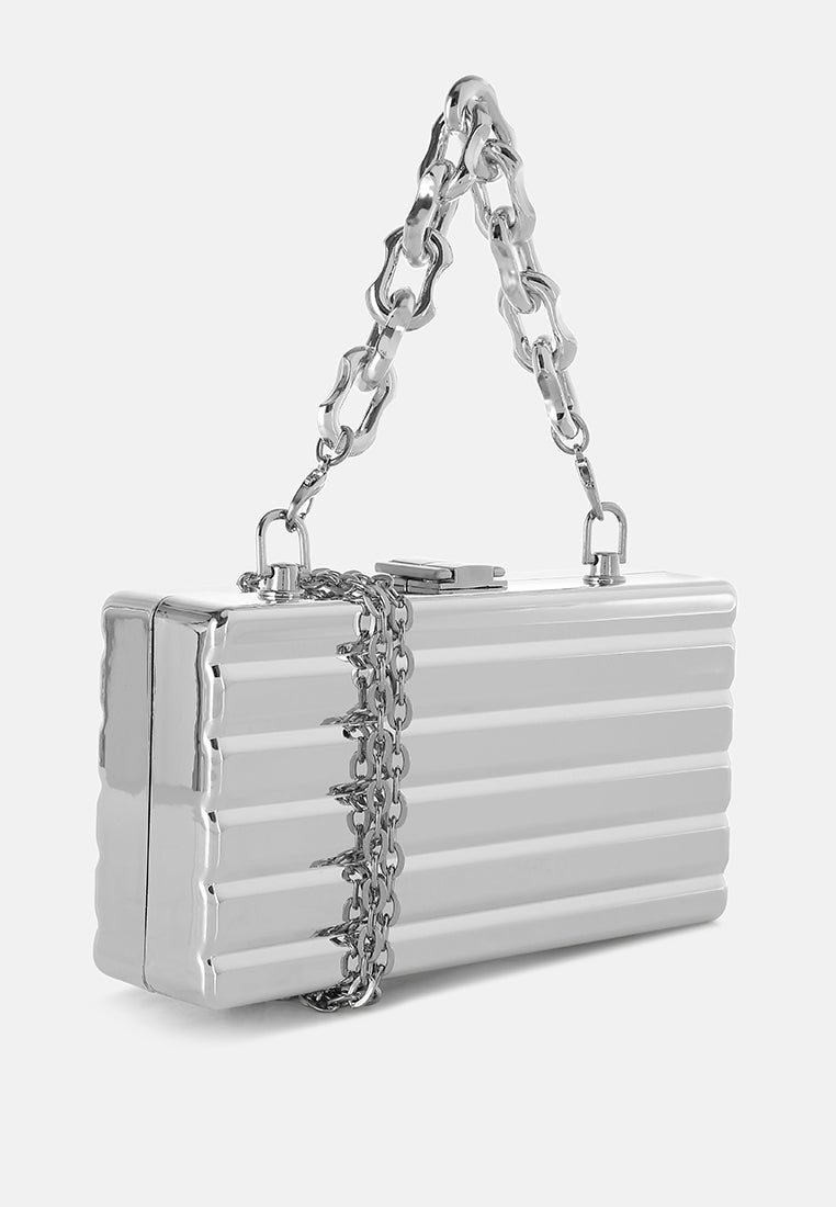 silver metallic mini box purse by ruwcolor_silver