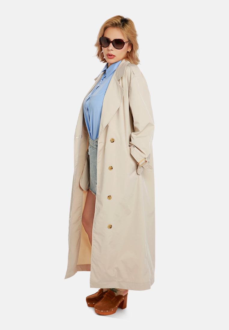notched double breasted trench coat by ruw#color_stone