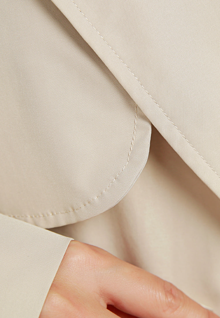notched double breasted trench coat by ruw#color_stone