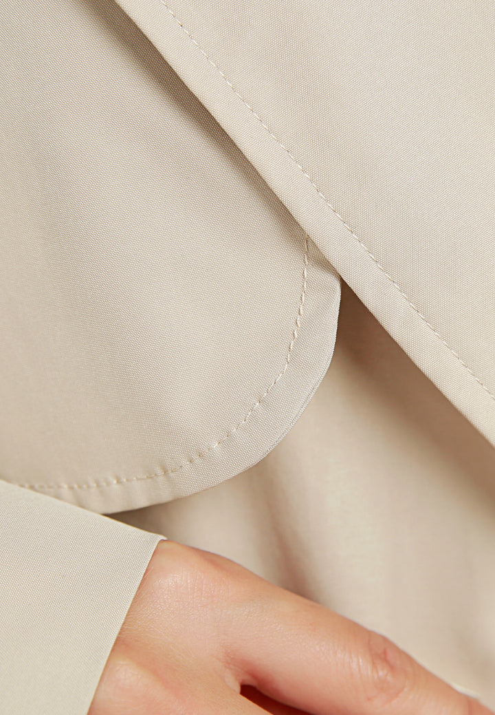 notched double breasted trench coat by ruw#color_stone