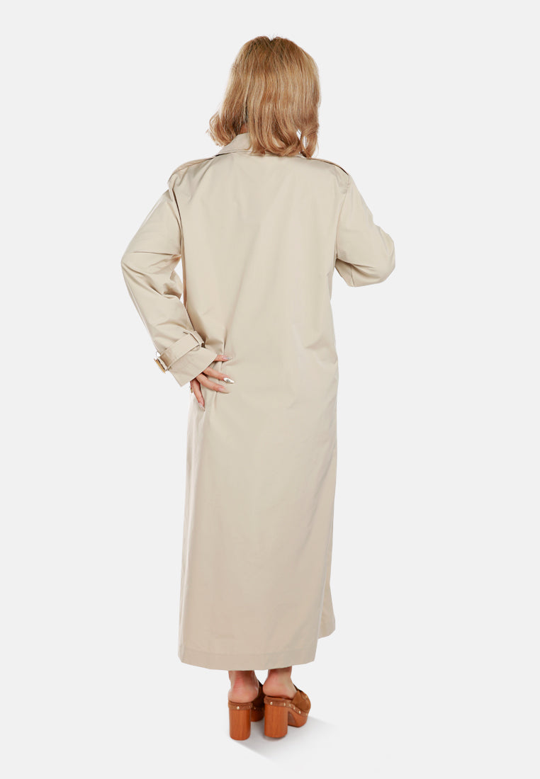 notched double breasted trench coat by ruw#color_stone