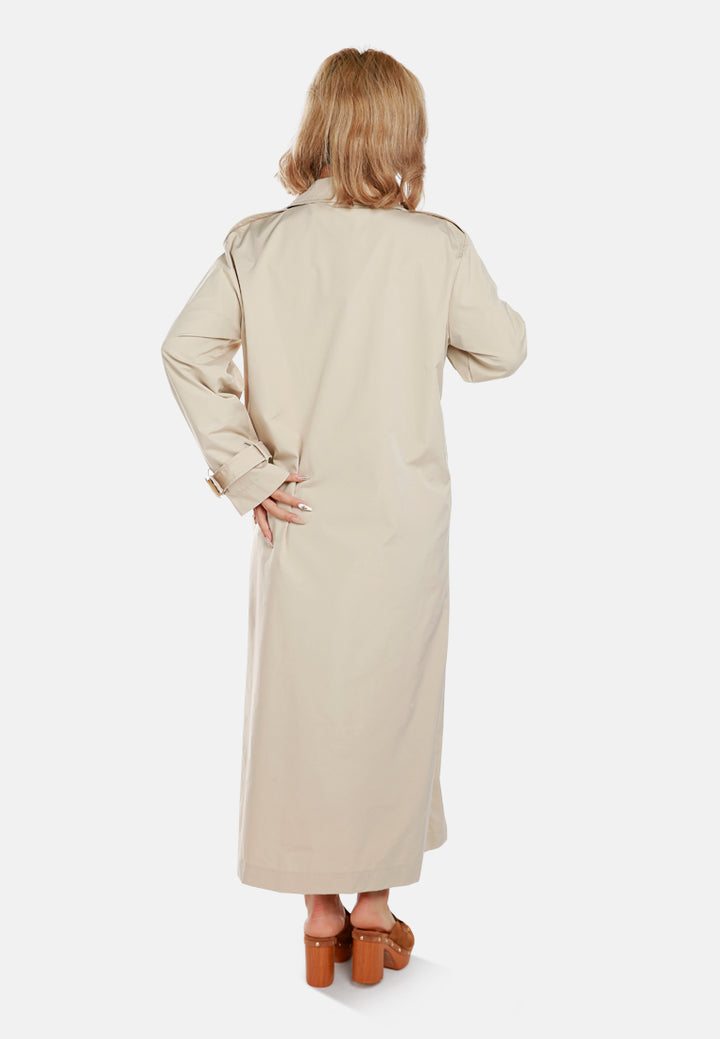 notched double breasted trench coat by ruw#color_stone
