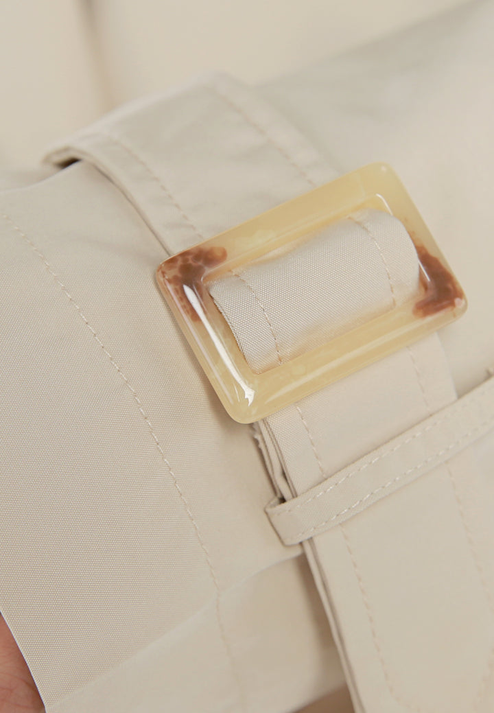 notched double breasted trench coat by ruw#color_stone