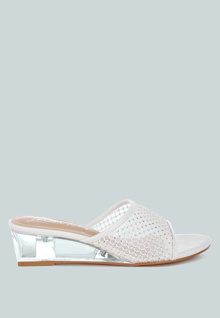 mesh clear heel wedge sandals by ruw#color_white