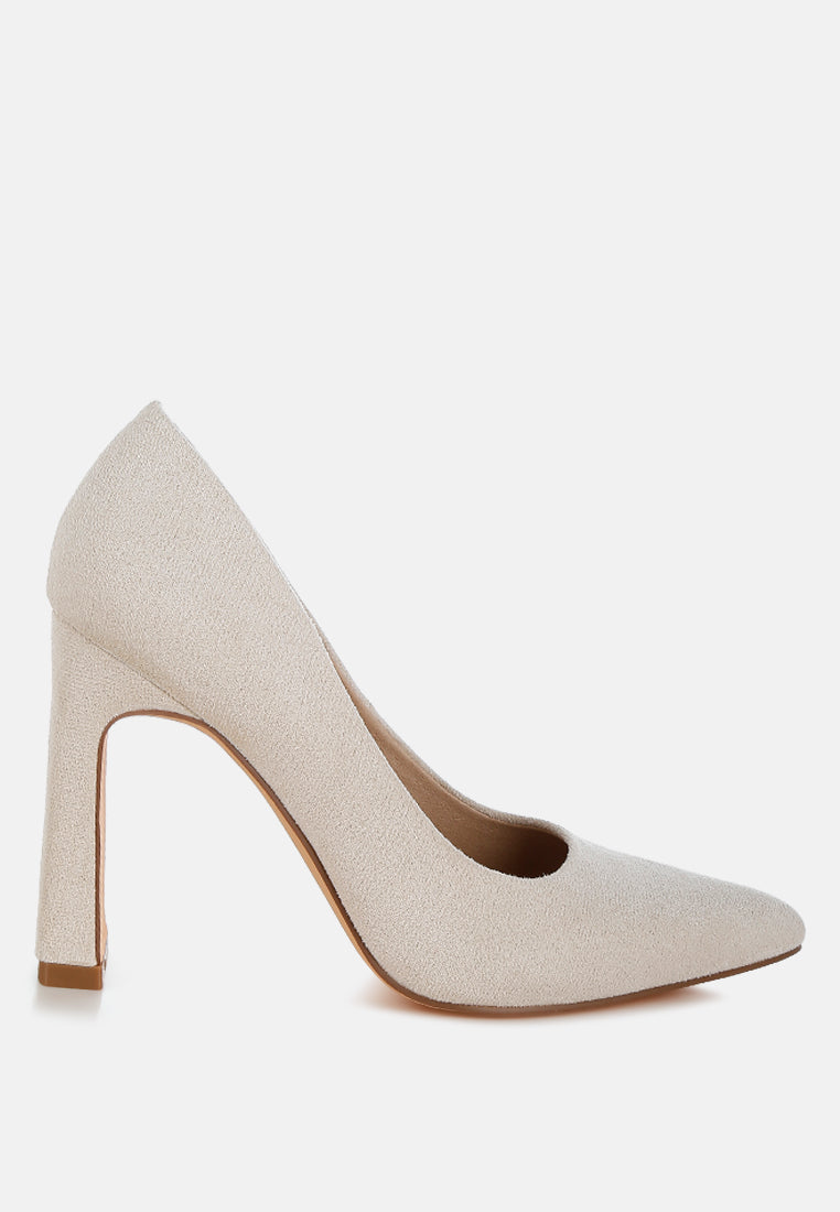 slim block heel pumps by ruw#color_beige