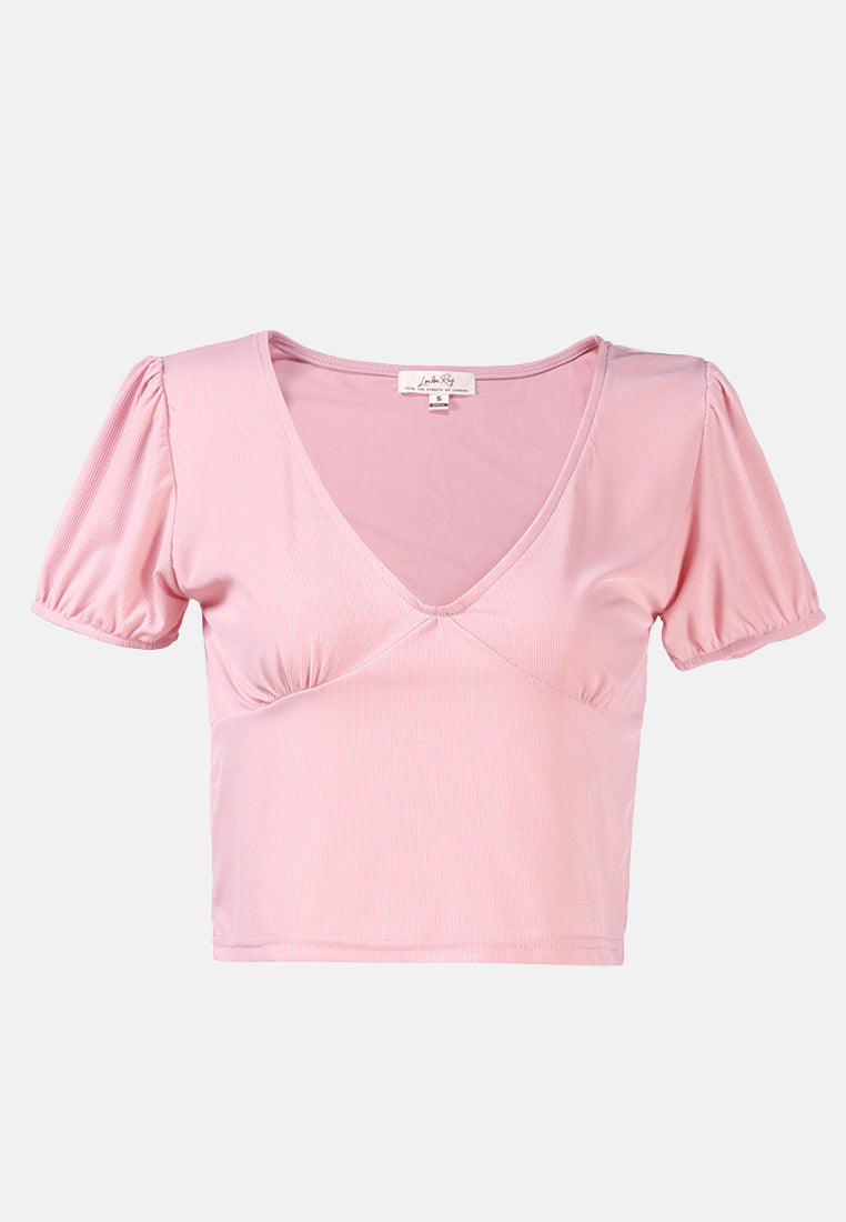 pleated v neck top#color_dusty-rose