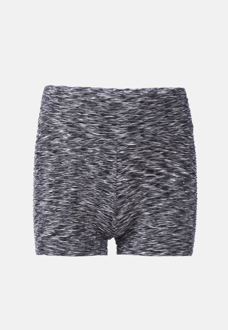 high rise biker shorts#color_black-white