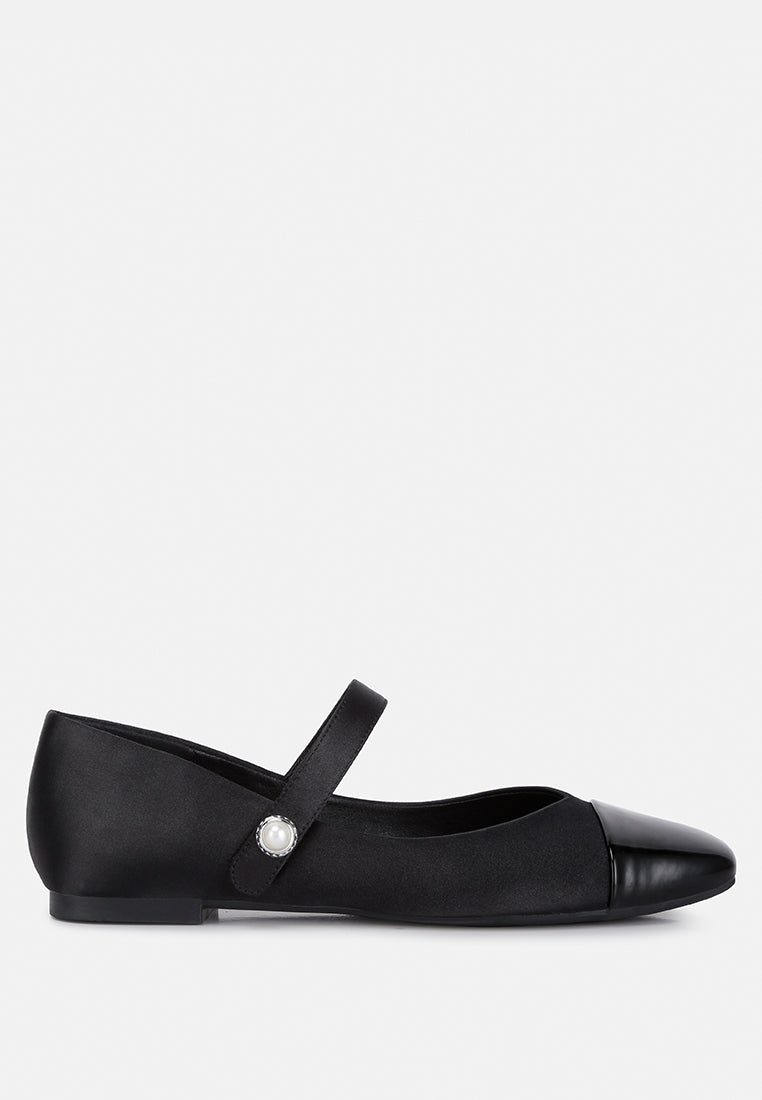 albi patent toe cap satin mary jane#color_black