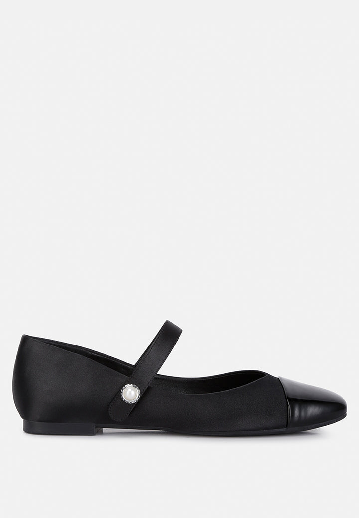 albi patent toe cap satin mary jane#color_black