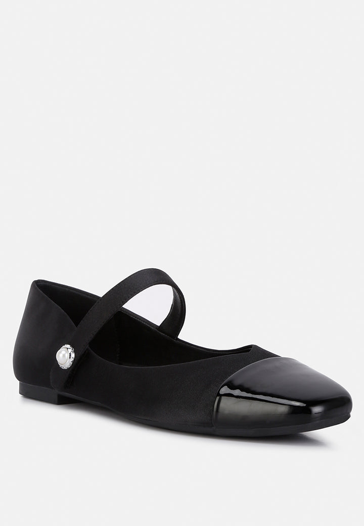 albi patent toe cap satin mary jane#color_black