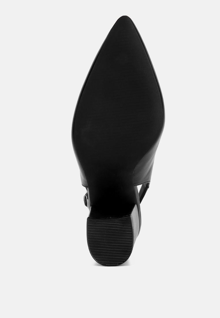 creidne block heel pointed toe sandals#color_black