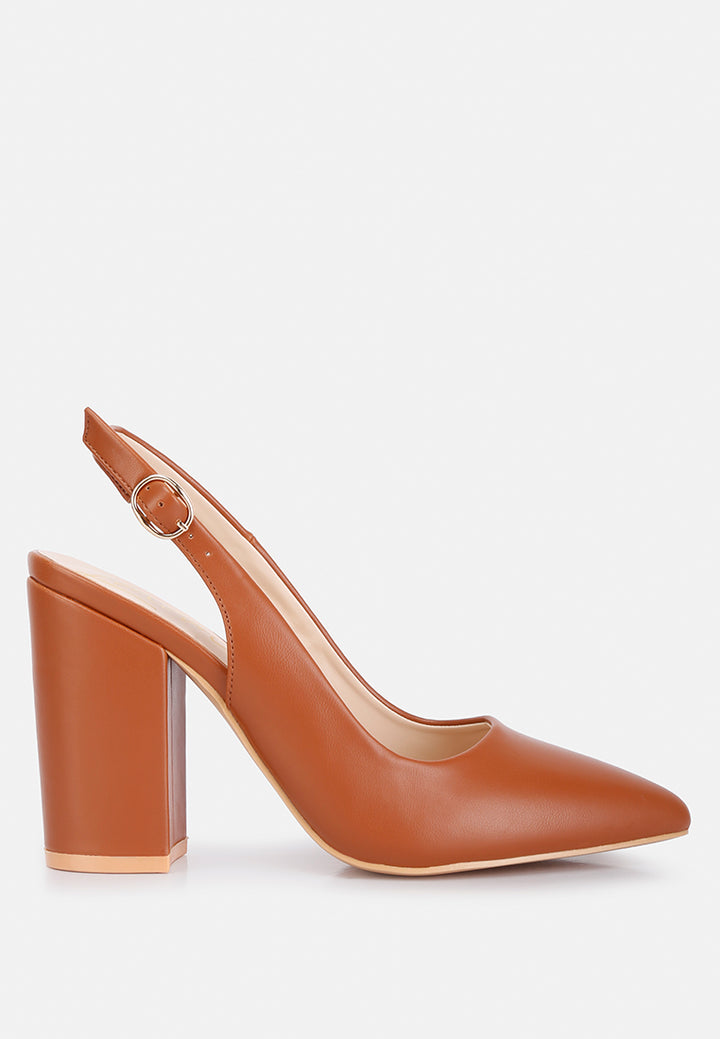 creidne block heel pointed toe sandals#color_tan