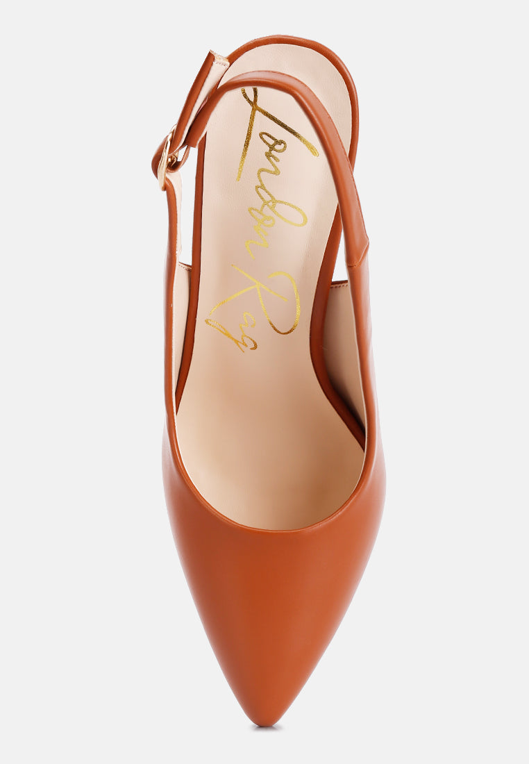 creidne block heel pointed toe sandals#color_tan