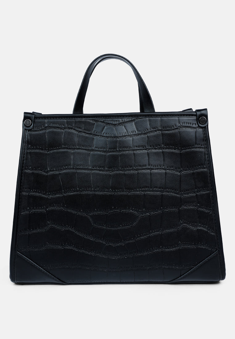 croco hand bag#color_black