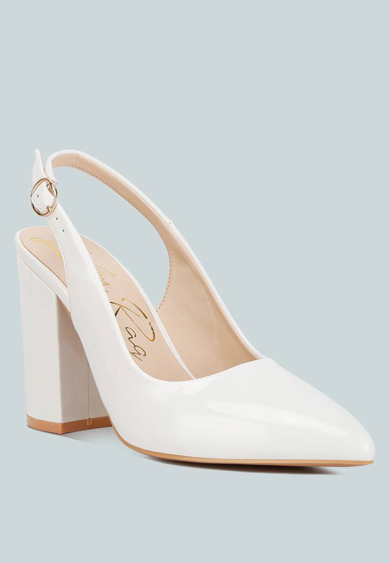 dalaney slingback high block sandals#color_white