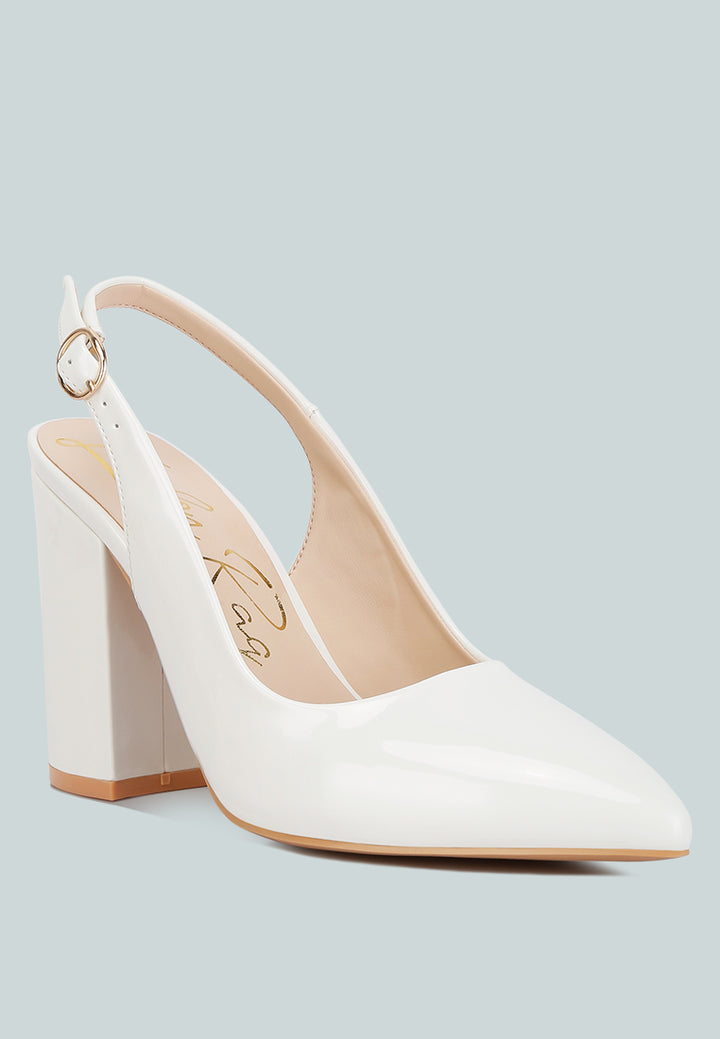 dalaney slingback high block sandals#color_white