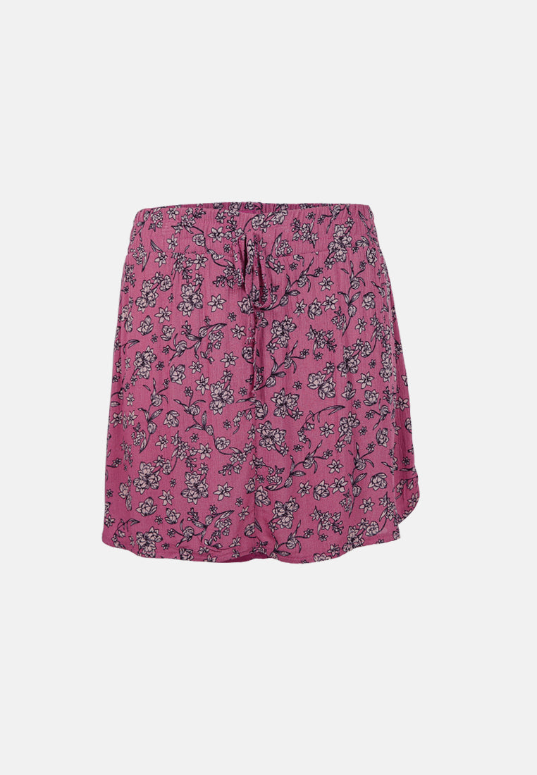 ditsy print drawstring skorts#color_pink