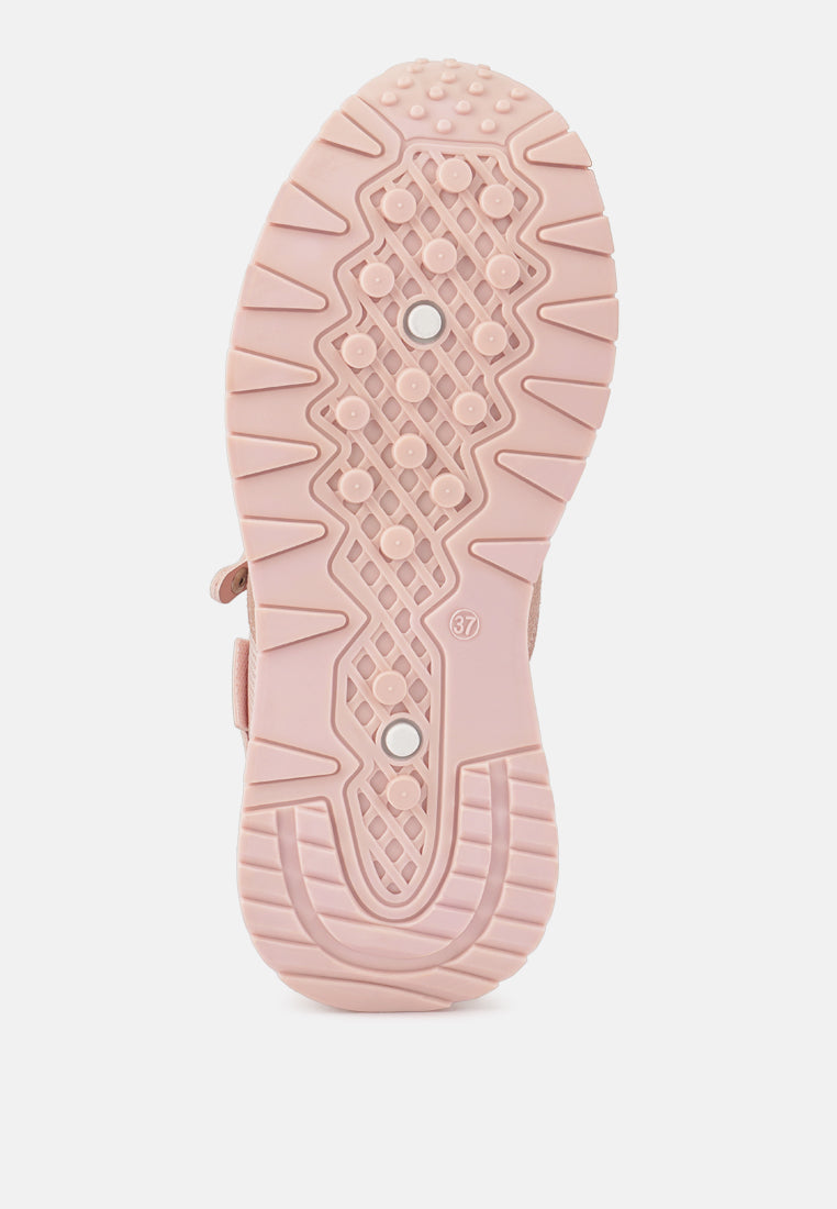 juliette chain detailing lace up sneakers#color_pink
