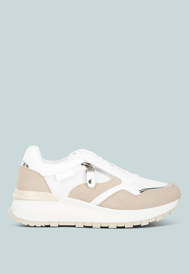 juliette chain detailing lace up sneakers#color_white