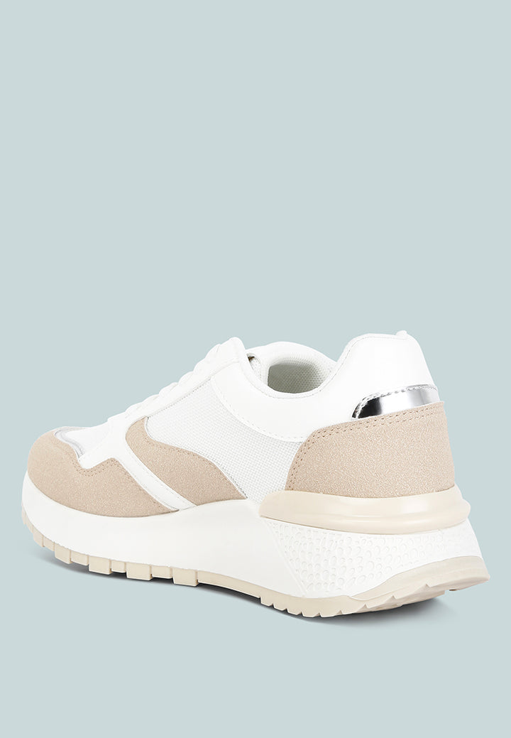 juliette chain detailing lace up sneakers#color_white
