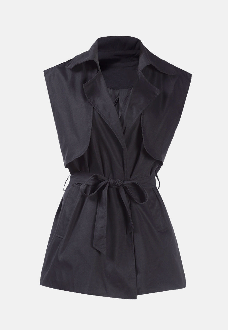 short epaulette trench coat#color_black