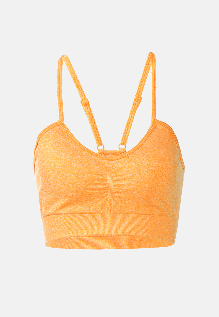 yoga ruched tank top#color_orange