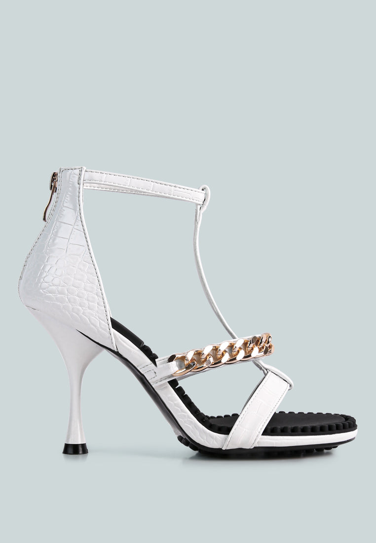 dakota metal chain mid heel sandals by ruw#color_white