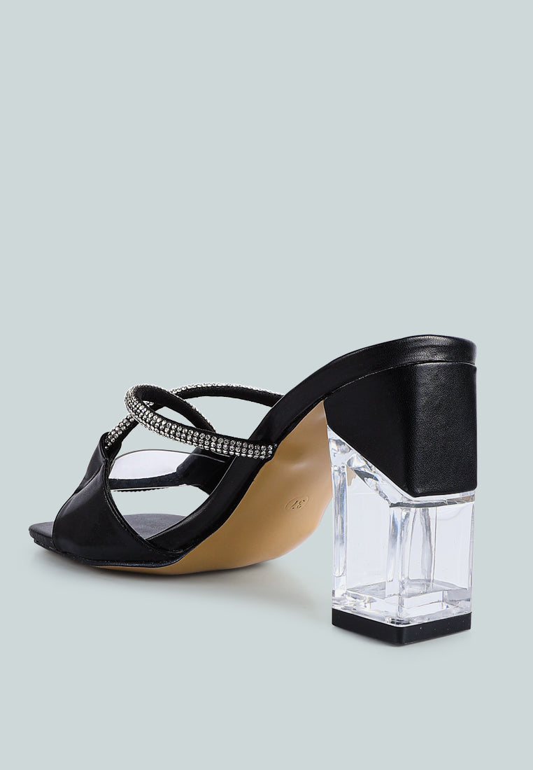 fineapple rhinestone embellished clear sandals by ruw#color_black
