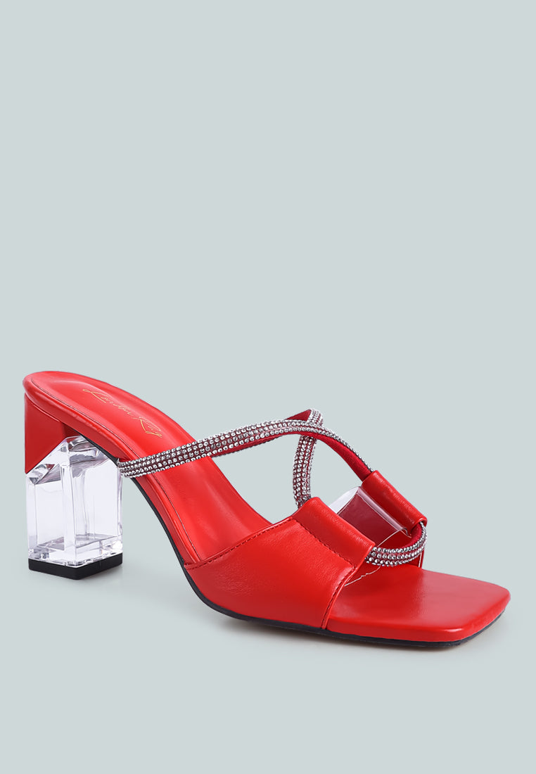 fineapple rhinestone embellished clear sandals by ruw#color_red
