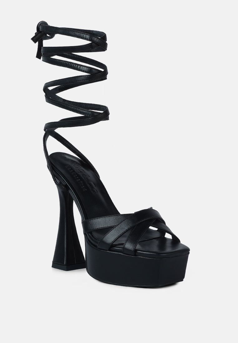 splitsoul lace up high platform sandal by ruw#color_black