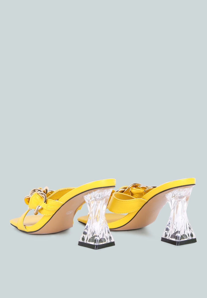 wandy link chain embellished sandals by ruw#color_yellow