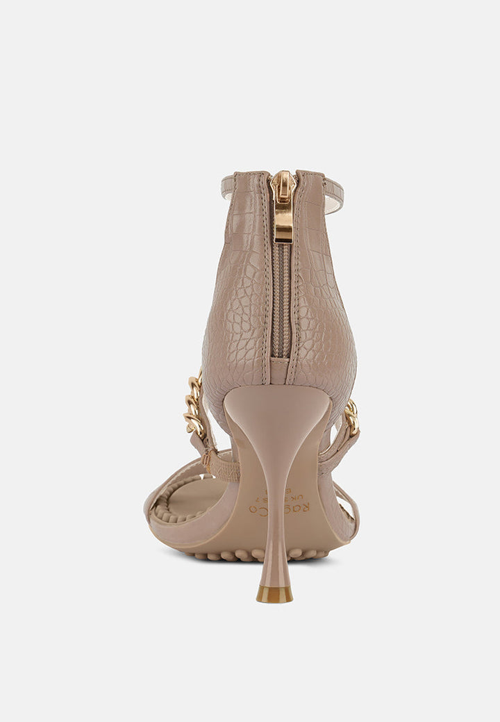 dakota metal chain mid heel sandals by ruw#color_latte