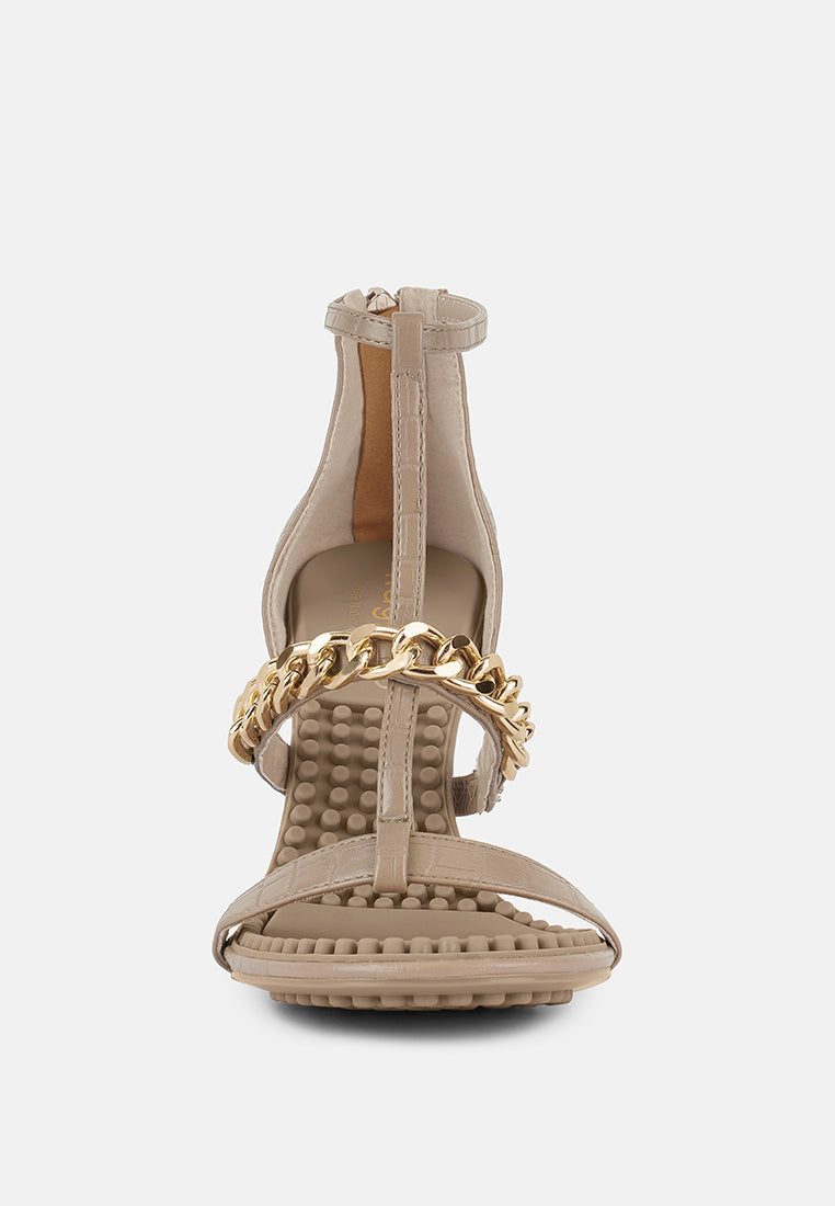 dakota metal chain mid heel sandals by ruw#color_latte