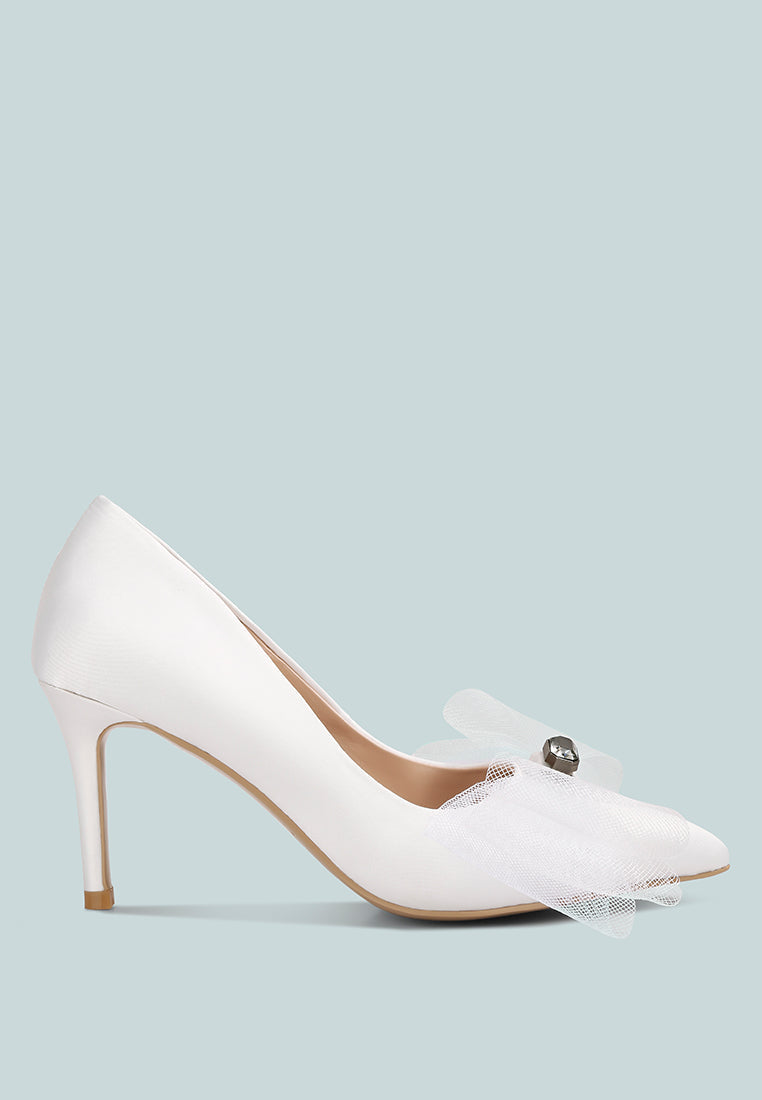 odette diamante embellished bow stiletto pumps by ruw#color_white