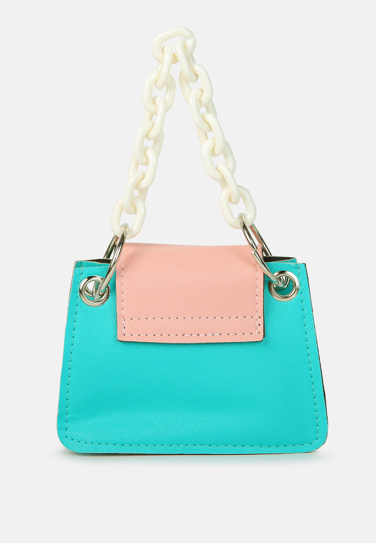 round flap mini statement bag#color_blue