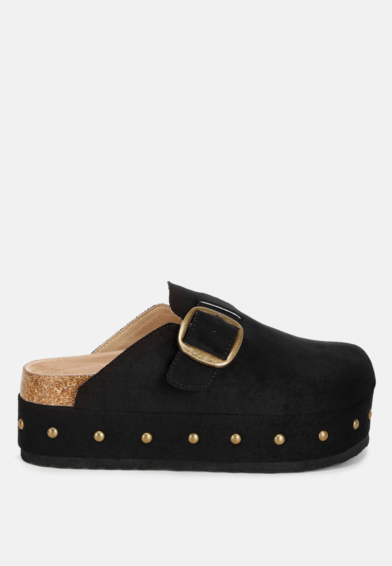 Alatna Minimal Studded Flatform Sandals#color_black