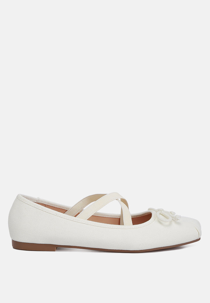 criss cross strap ballet flats by ruw#color_beige