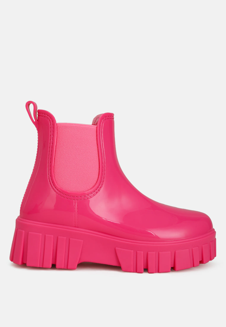 chunky chelsea boots by ruw color_fuchsia