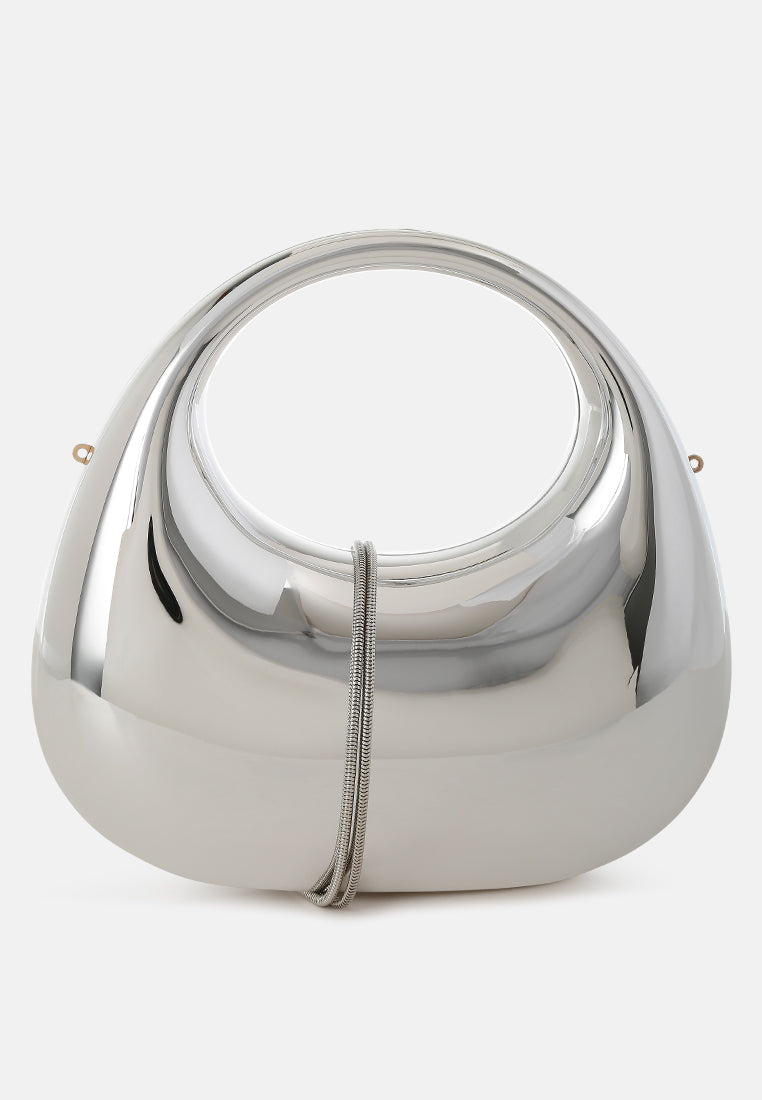 metallic mini clutch bag by ruw#color_silver