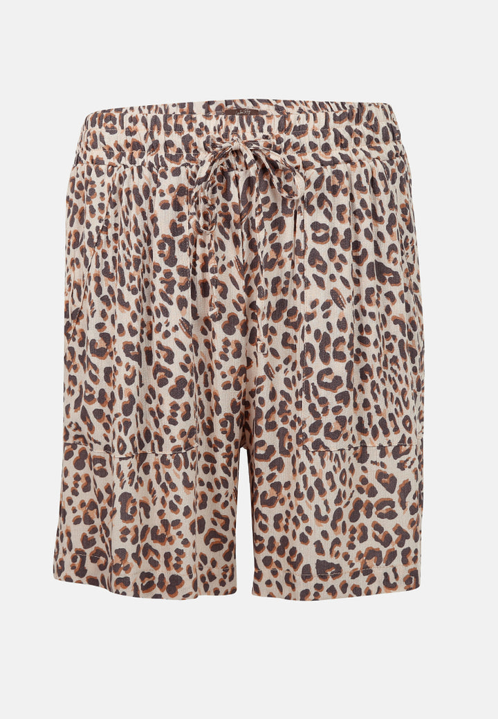 comfy drawstring shorts#color_leopard