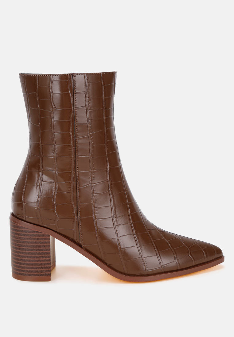 Jemima Pointy Toe Block Heel Boots#color_brown-croc