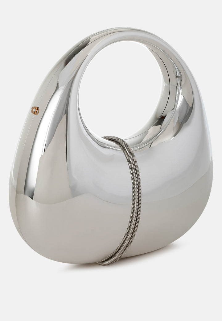 metallic mini clutch bag by ruw#color_silver